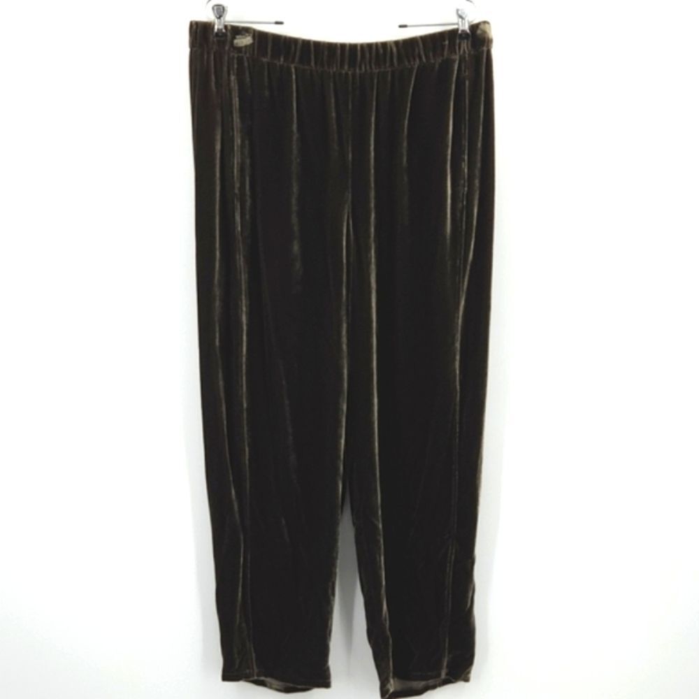Eileen Fisher Ankle Pants Womens Size Large Brown Velvet Whimsigoth Lagom